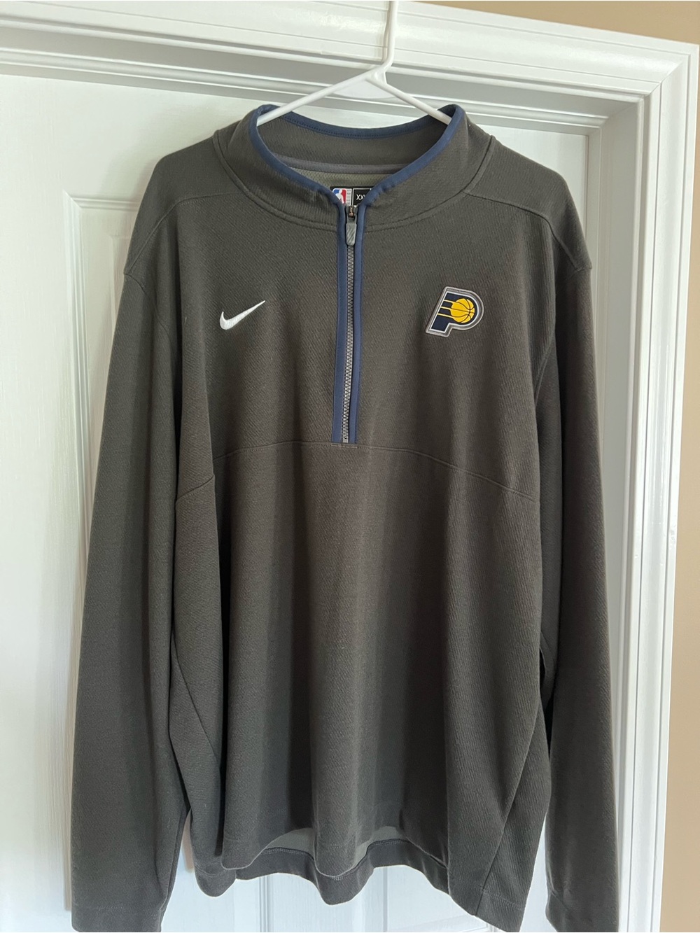NBA Pacers Charcoal and Blue Trim 1/4 Zip